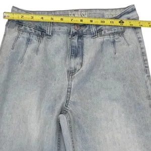 Rewash Super High Rise Vintage Flare Jeans Light Wash Pleated Front Size 7 28 thumbnail 4