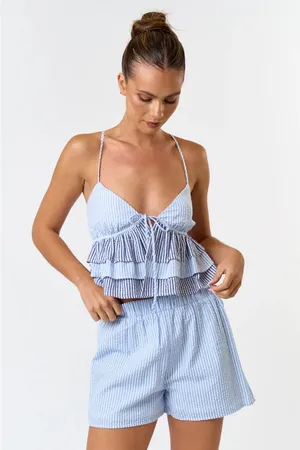 Blue white navy stripped tie top Size XS thumbnail 1