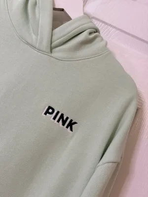 PINK Victoria’s Secret Ski Aspen Hoodie Mint Green Graphic Pullover Fleece M thumbnail 5
