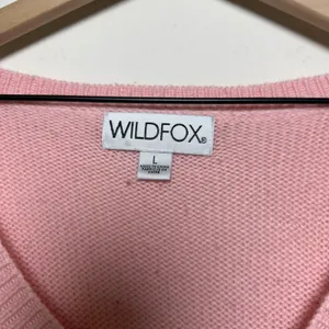 Wildfox Women Sweater Large Pink Bow Distressed V-Neck Oversized Pullover thumbnail 4