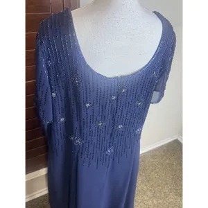 Sylvia Ann Formal Dress Navy Blue Long‎ Beaded Mother Of The Bride Groom XL thumbnail 7