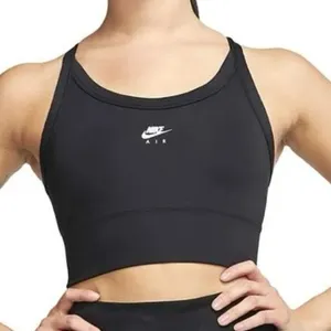 Nike Air Swoosh Bra Black Strappy Sports Bra Size Large thumbnail 1