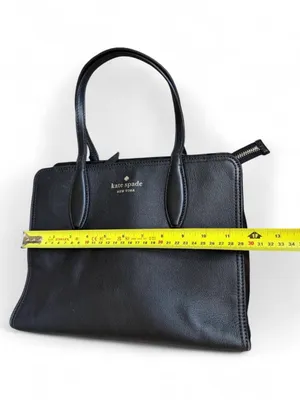 Kate Spade Rowe Medium Top Zip Satchel in Pebble Leather Black thumbnail 13