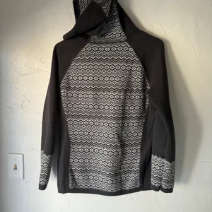 Aspen‎ Women's Charcoal Gray Fair Isle Pattern Hoodie Sweatshirt Size S Outdoor thumbnail 8