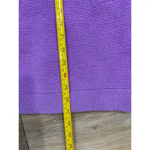 Free People Oversized Turtleneck Sweater Purple Ribbed Knit Small thumbnail 3