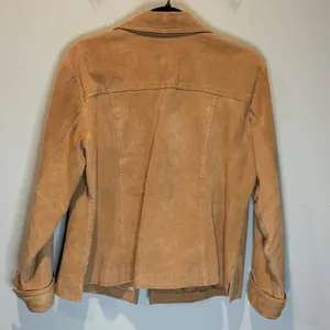 Coldwater Creek Tan Suede Leather Snap Front Jacket - size Large thumbnail 5