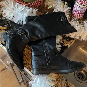 Black Full Length Boots Womens 7.5 Excellent condition thumbnail 3