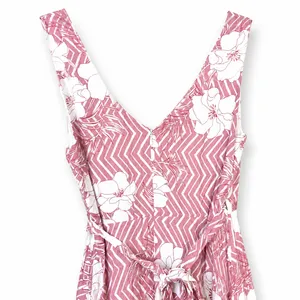 NEW Lulus Dusty Pink White Floral Faux Wrap Mini Fit & Flare V-Neck Dress Medium thumbnail 6