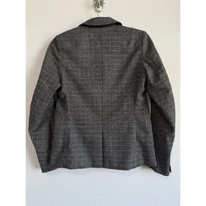 Abercrombie & Fitch Womens 0 Windowpane Single Button Blazer Gray‎ Plaid Stretch thumbnail 7