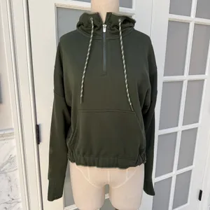 Athleta Ascend Warm-Up Green Active Yoga Running Hoodie Jacket XS thumbnail 3