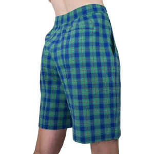 Vintage High Waisted Blue Green Plaid Shorts thumbnail 3