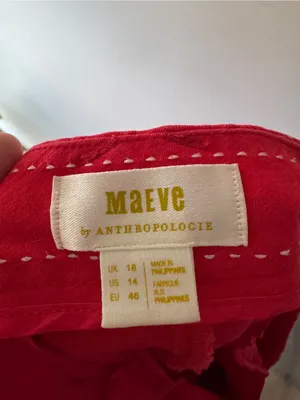 Maeve by Anthropologie Bright Red Tailored Cropped Pants thumbnail 4