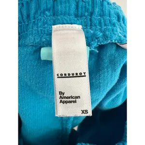 Vintage American Apparel Teal Blue Corduroy Mini Shorts XS Made in USA thumbnail 3