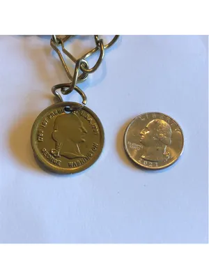 Vintage Brass George Washington Faux Coin Chain Belt thumbnail 5