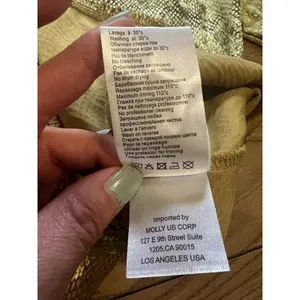 Molly Bracken‎ Shiny Gold Dress Long Sleeve Round Neck Zip Back Size Small Sexy thumbnail 11