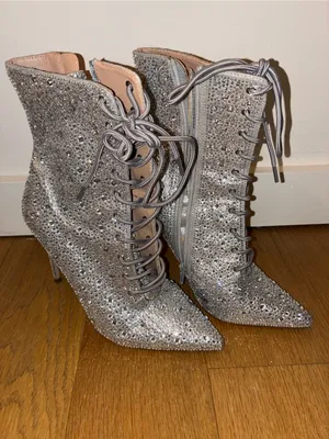 Steve Madden Valency Rhinestone Silver Lace Up Bootie thumbnail 3