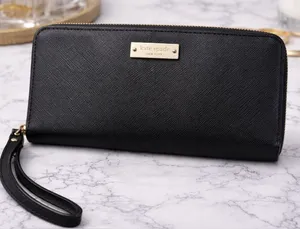 Kate Spade New York Black Leather‎ Zip Around Wristlet Wallet thumbnail 1