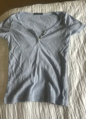 Brandy Melville blue and white stripper top  thumbnail 1