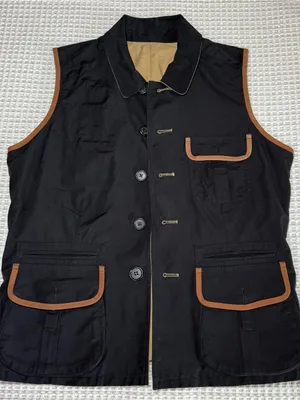 Ralph Lauren Khaki Black Reversible Field Vest Equestrian Size Large Classic thumbnail 1