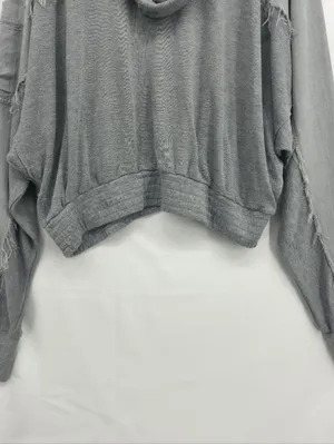 FP Movement by Windy Meadows Washed Gray Frayed Henley Hoodie thumbnail 13