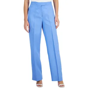 Anne Klein Womens High Rise Wide-Leg Pants 10895793 Adriatic Blue 2 thumbnail 8