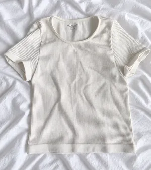 Out From Under x Urban Outfitters Cream Ribbed Tee – XS/S thumbnail 1