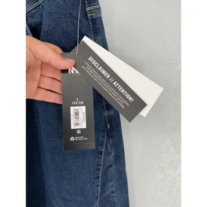 Madden NYC Womens Wide Leg Jeans Crossover Waist Dark Indigo Wash Size L 12-14 thumbnail 4