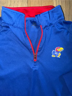 Women’s KU Kansas Jayhawks long sleeve quarter zip shirt size Large thumbnail 2