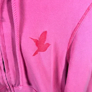Aerie Pink Zip Up Hoodie Bird Logo Raw Hem Y2K Sweatshirt XL Casual thumbnail 4