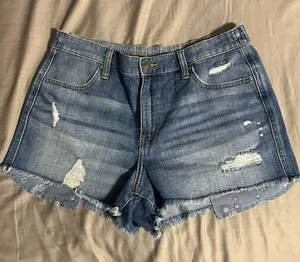 Aerie Distressed Blue Jean Shorts Size M thumbnail 1