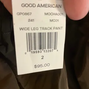 Good American Wide Leg Track Pants MEDIUM Mocha Pull On Casual Athletic Gym thumbnail 11