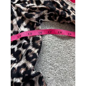 NWT‎ Farm Rio Leopard Maxi Dress XS Brown Animal Print Puff Sleeve V-Neck thumbnail 5