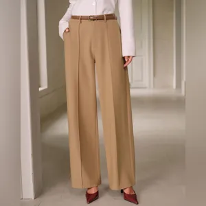 Rihoas Khaki Natural Waisted Pocket Straight Pants thumbnail 2