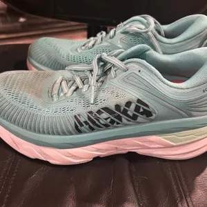 Hoka One One Women's Bondi 7 Teal Athletic Shoes please see stain thumbnail 6