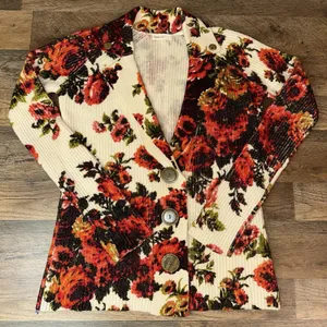 Anthropologie Miss Rosie Cardigan Womens M Floral Sleeping On Snow Wool No Belt thumbnail 1
