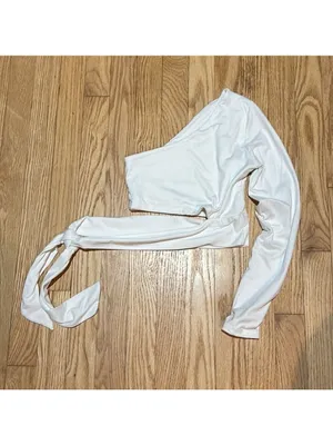 Diosa White One Shoulder Crop Top Size Extra Small thumbnail 3