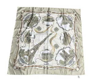 Made In Italy Scarf Paris Motif World Landmarks Rope 35" x 35"x square thumbnail 1