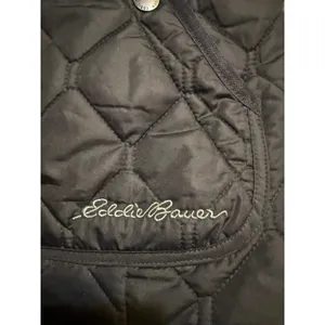 Eddie‎ Bauer Quilted Vest Women Large Black Excellent Full Zip Diamond Pattern thumbnail 5