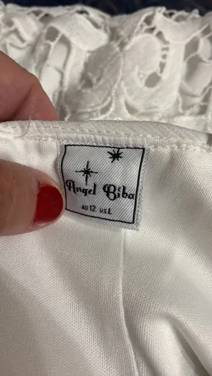 Angel Biba white lace dress. Size large thumbnail 3