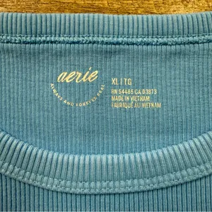 NWT Aerie New Day Curved Hem Tank Top in Blue Vinyl Women’s Size XL Summer Tank thumbnail 6