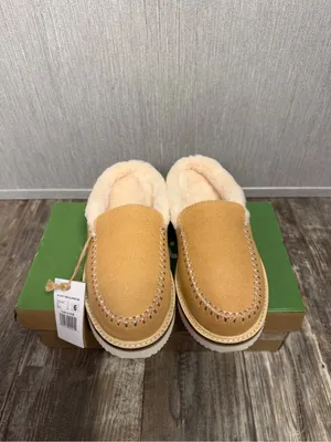 Sanuk Women's Tan Canvas Shearling-Lined Mules Size 6 thumbnail 7