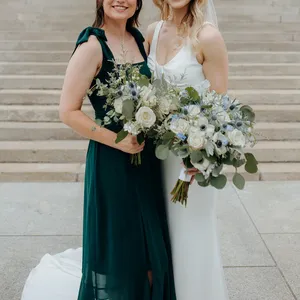 Show Me Your Mumu Claire Midi Dress - Emerald Green Chiffon - Small thumbnail 4