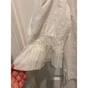 Payal Jain Anthropologie‎ Ivory Embroidered Eyelet Cotton Blouse NWT Large Boho thumbnail 4