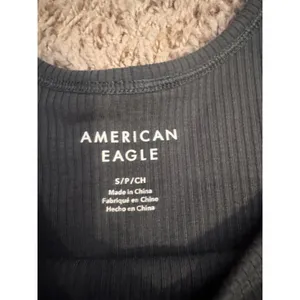 American Eagle Ribbed Short‎ Sleeve Scoop Neck Bodysuit Charcoal Small thumbnail 3