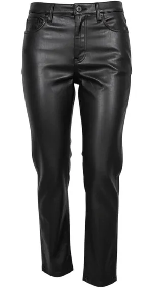 Abercrombie & Fitch 14R Black Vegan Leather Curve 90s Straight Ultra High Rise thumbnail 1