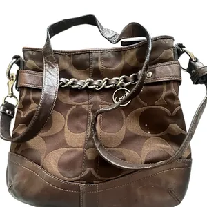 Coach F19730 Signature Optic Chain Crossbody /‎ Shoulder Bag – Chocolate Brown thumbnail 7