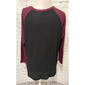 Torrid Waffle V-Neck Henley Raglan Long Sleeve Tee Size 2 / 2X thumbnail 5