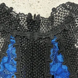 Alexis Size S Julianna Dress‎ Blue Black Lace Halter Midi Bodycon High Neck Gown thumbnail 9
