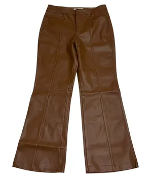 We The Free Womens Pants Brown Size 8‎ (30x28) High Rise Flared Vegan Leather thumbnail 1