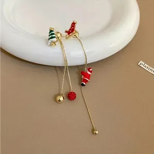 Santa Claus Threader Earrings Cute Retro Asymmetrical Climbing Santa Claus‎ thumbnail 11